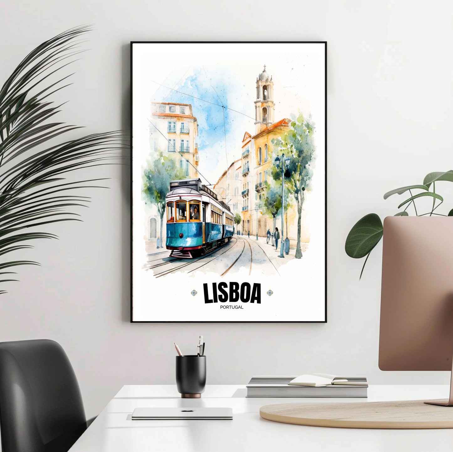 Portuguese Electric Tram Poster – Capture the Essence of Lisbon, Portugal – Iconic Wall Art for Home Décor