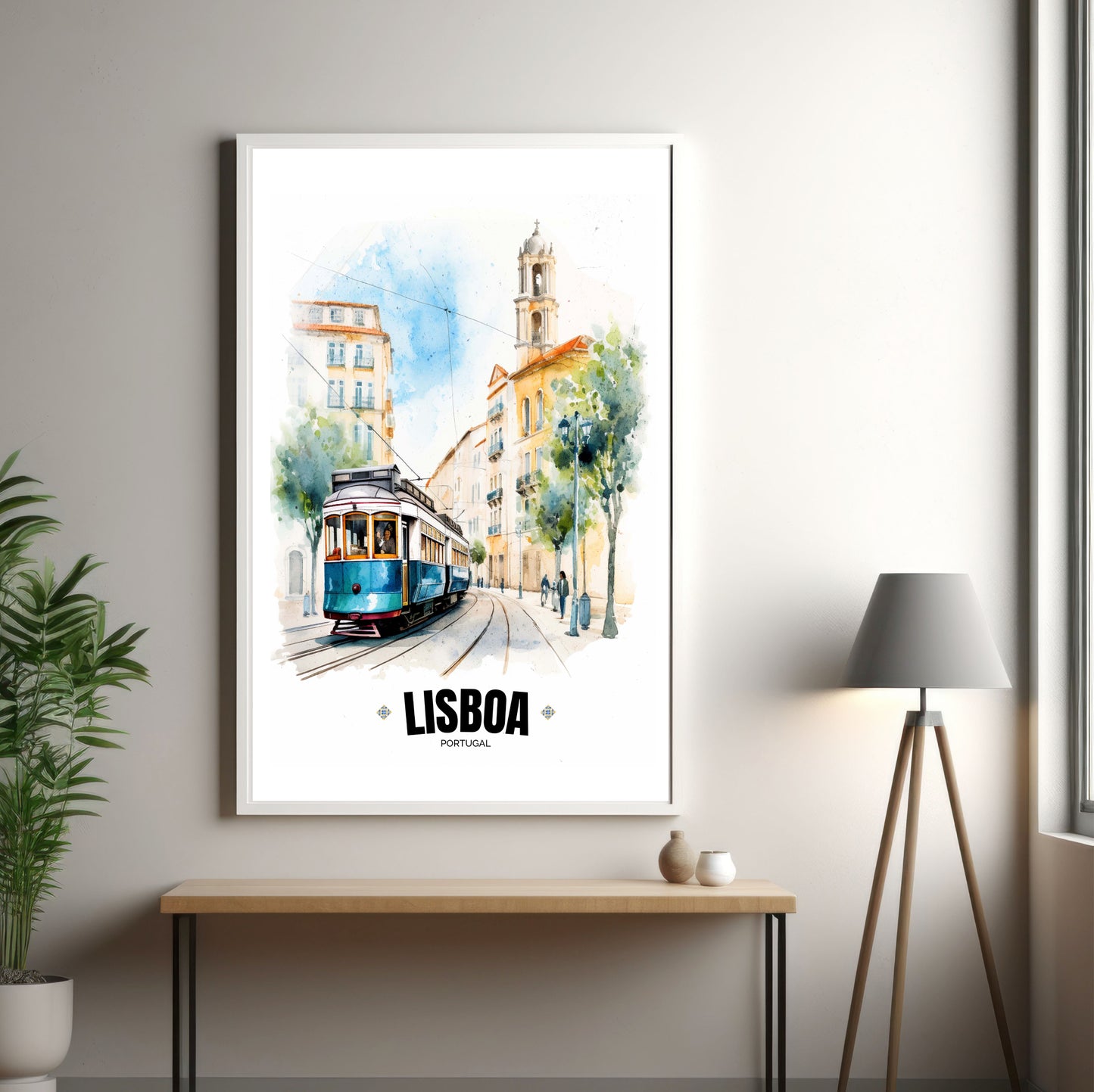 Portuguese Electric Tram Poster – Capture the Essence of Lisbon, Portugal – Iconic Wall Art for Home Décor