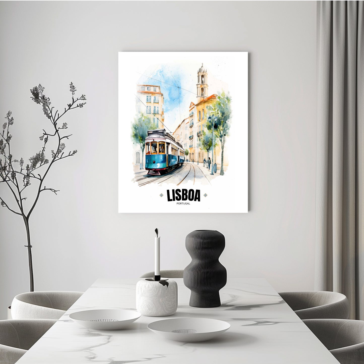 Portuguese Electric Tram Poster – Capture the Essence of Lisbon, Portugal – Iconic Wall Art for Home Décor