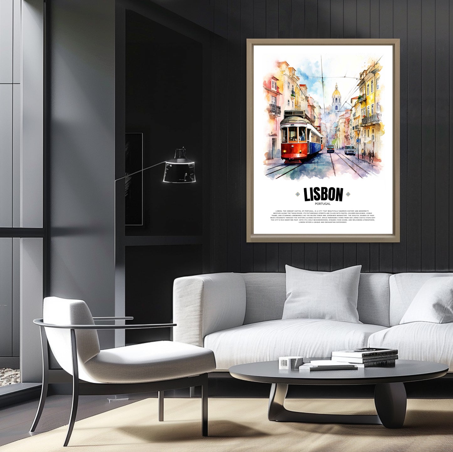 Red Lisbon Tram Poster – Iconic Portuguese Electric Tram Art from Portugal