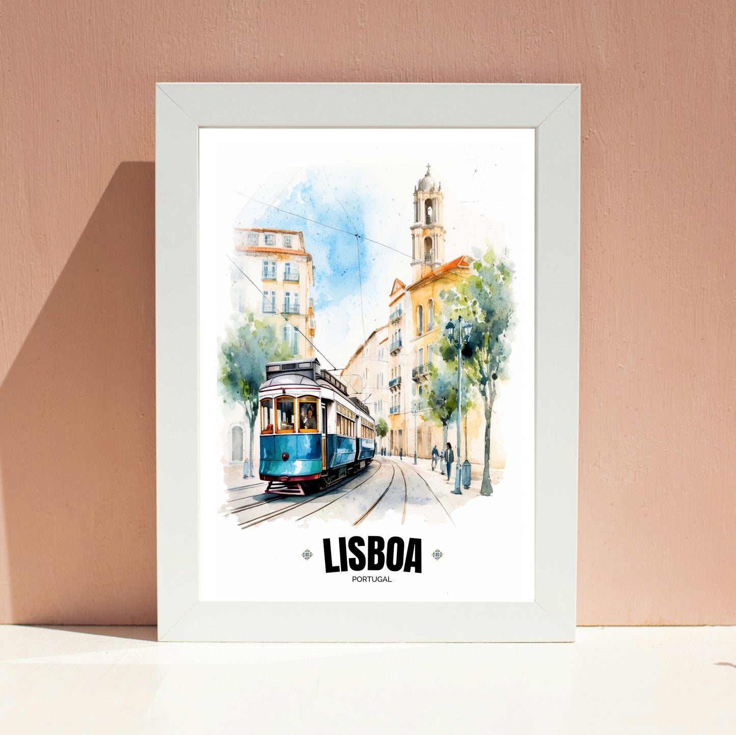 Portuguese Electric Tram Poster – Capture the Essence of Lisbon, Portugal – Iconic Wall Art for Home Décor