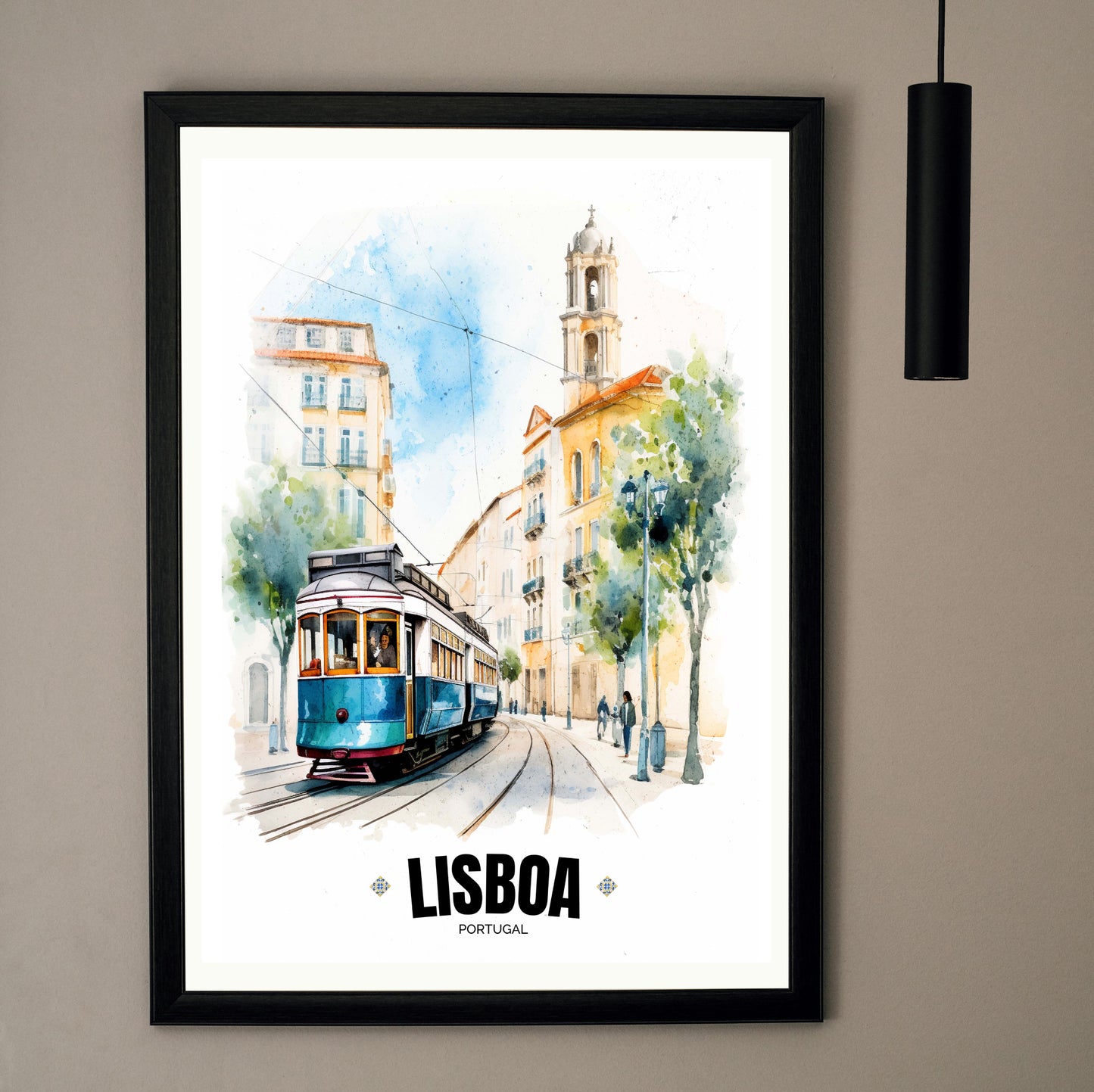 Portuguese Electric Tram Poster – Capture the Essence of Lisbon, Portugal – Iconic Wall Art for Home Décor