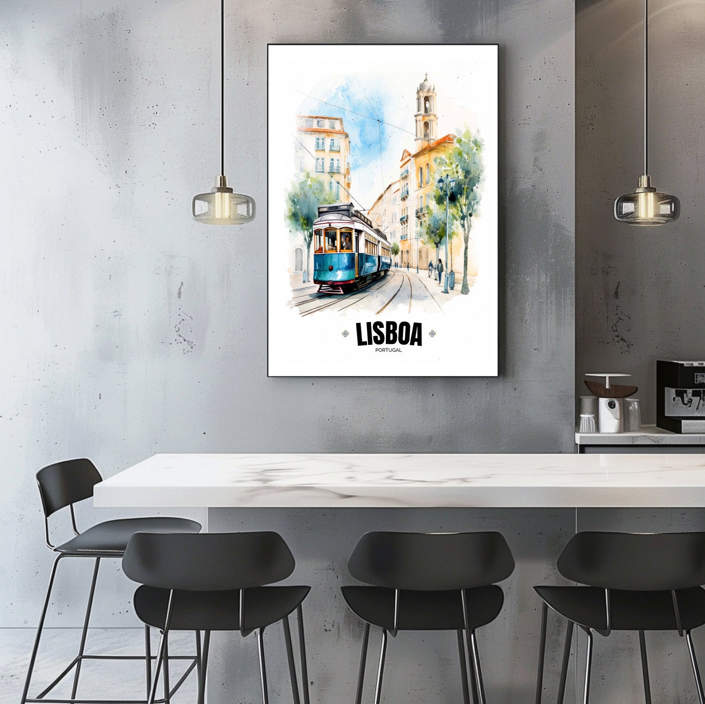 Portuguese Electric Tram Poster – Capture the Essence of Lisbon, Portugal – Iconic Wall Art for Home Décor