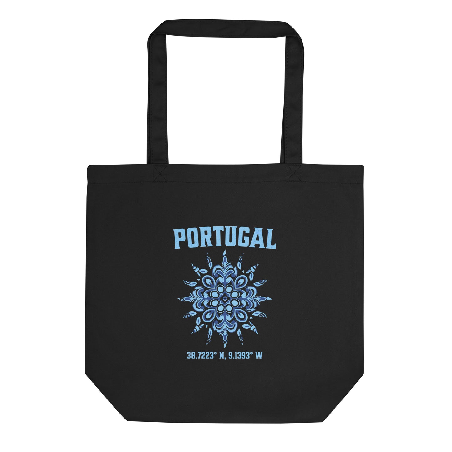 Portugal Sun Design Eco Tote Bag with Portuguese Tiles & Coordinates - Eco Tote Bag - 2 Colours