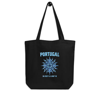 Portugal Sun Design Eco Tote Bag with Portuguese Tiles & Coordinates - Eco Tote Bag - 2 Colours