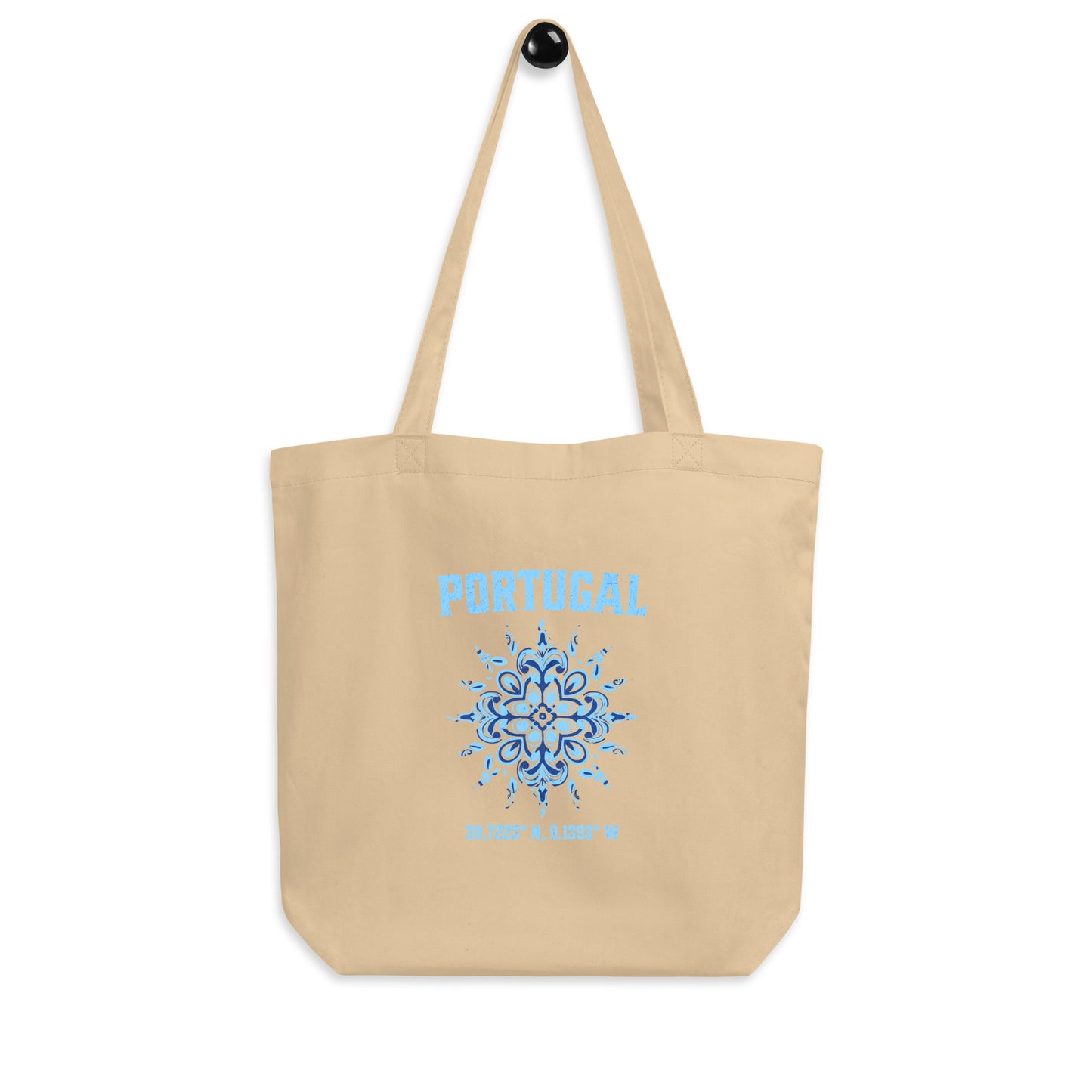 Portugal Sun Design Eco Tote Bag with Portuguese Tiles & Coordinates - Eco Tote Bag - 2 Colours