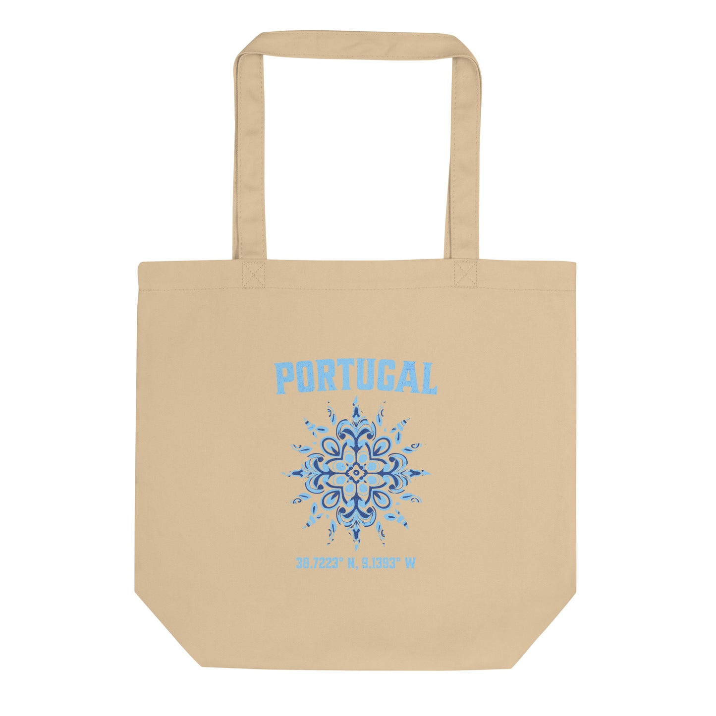 Portugal Sun Design Eco Tote Bag with Portuguese Tiles & Coordinates - Eco Tote Bag - 2 Colours