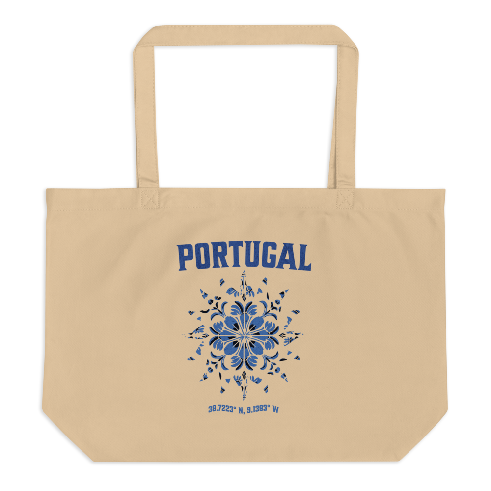 Portuguese Tiles Contemporary Design Large Organic Tote Bag