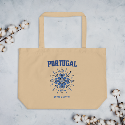 Portuguese Tiles Contemporary Design Large Organic Tote Bag