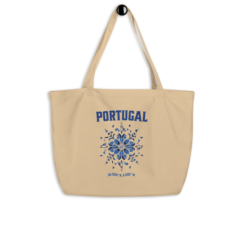 Portuguese Tiles Contemporary Design Large Organic Tote Bag