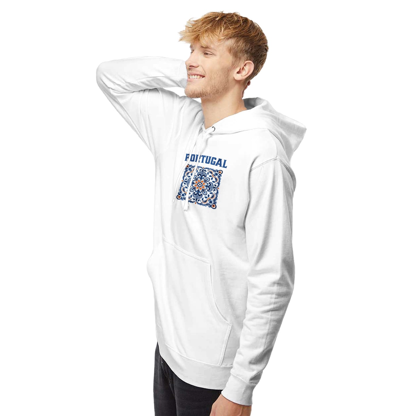 Portuguese Tiles Design - Men's Midweight Hooded Sweatshirt | Independent SS4500