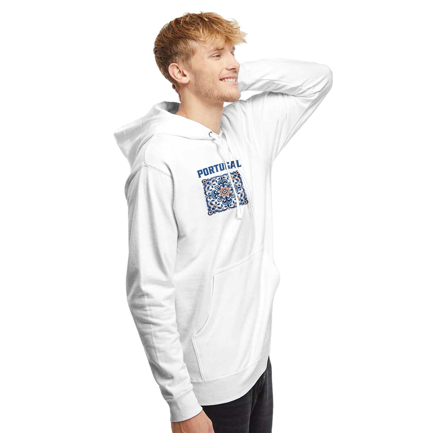 Portuguese Tiles Design - Men's Midweight Hooded Sweatshirt | Independent SS4500