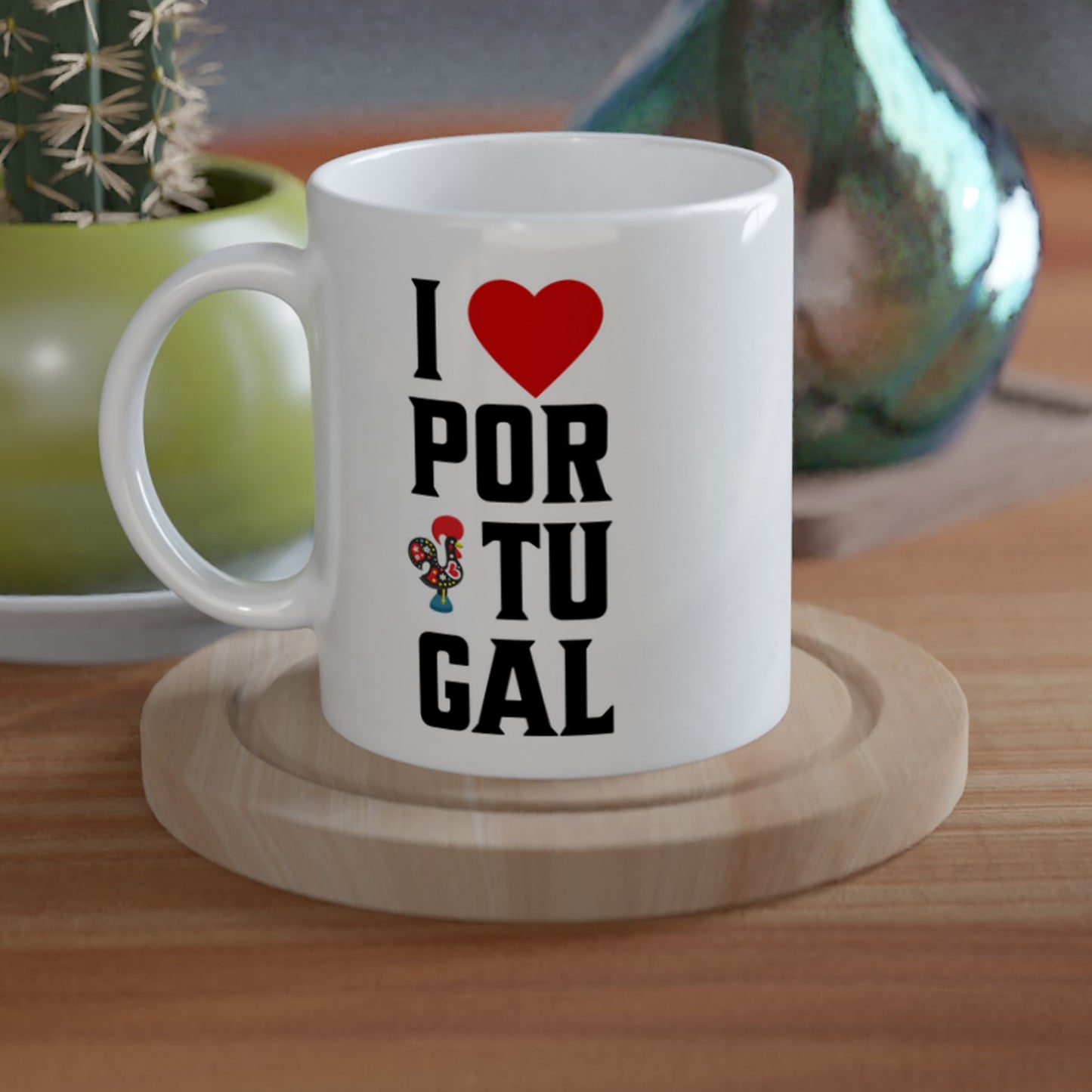 I Love Portugal Mug – Retro Minimalist Design with 'Eu Amo Portugal' – Perfect for Every Occasion