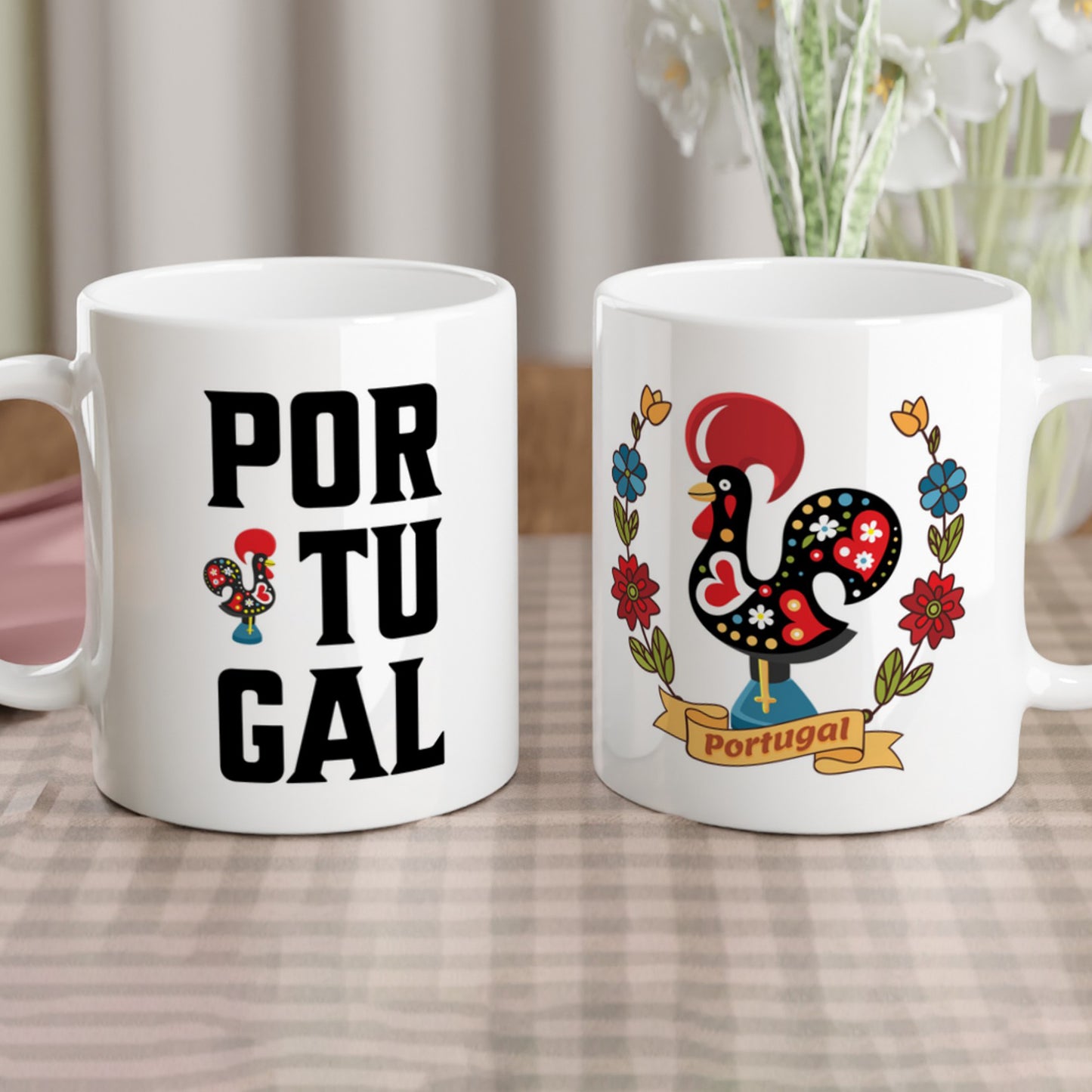 Galo de Barcelos Mug – Iconic Word and Image Design, Perfect for All Occasions – Embrace Portuguese Culture