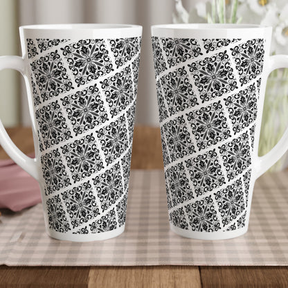 Contemporany Portuguese Tiles Design Mug - White Latte 17oz Ceramic Mug