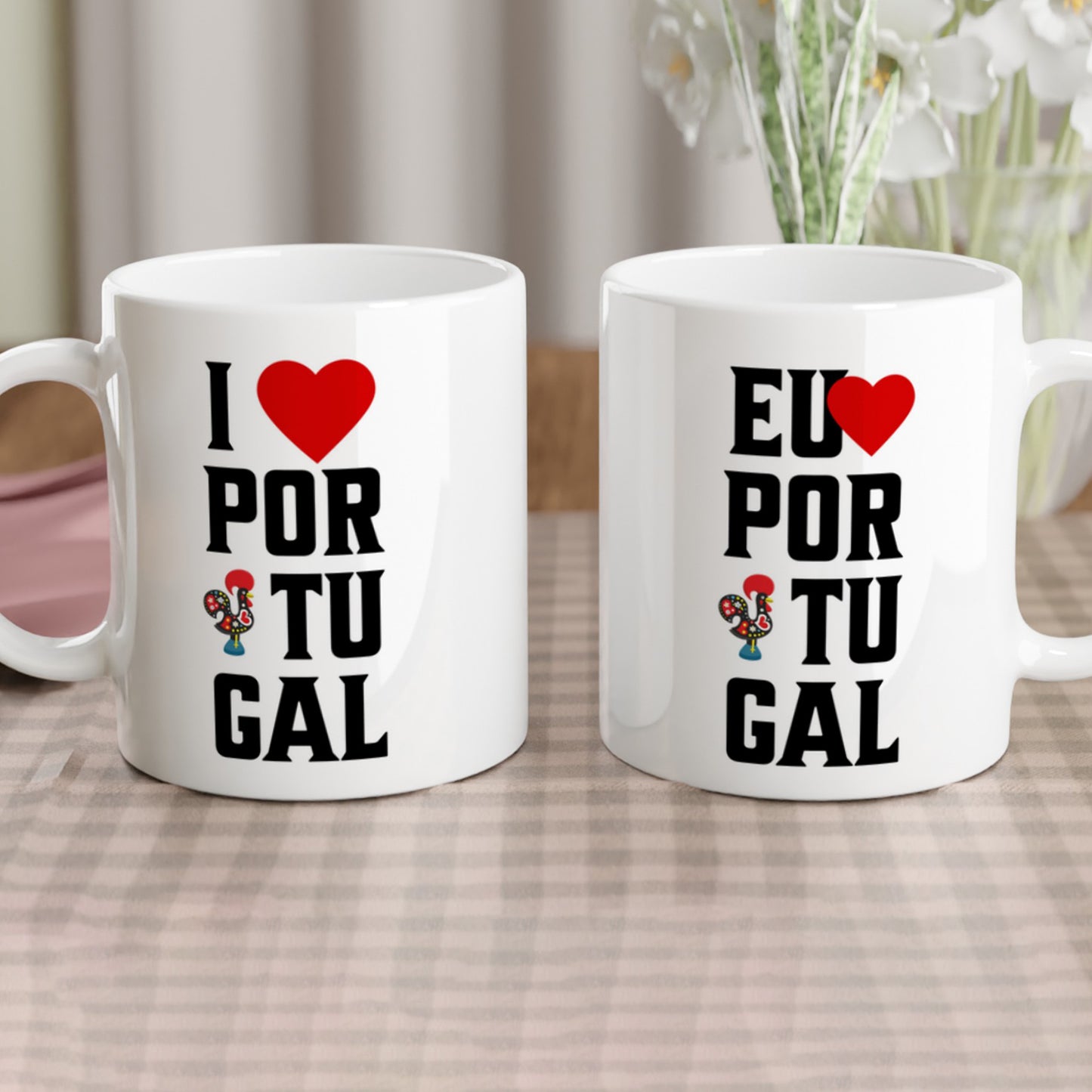 I Love Portugal Mug – Retro Minimalist Design with 'Eu Amo Portugal' – Perfect for Every Occasion