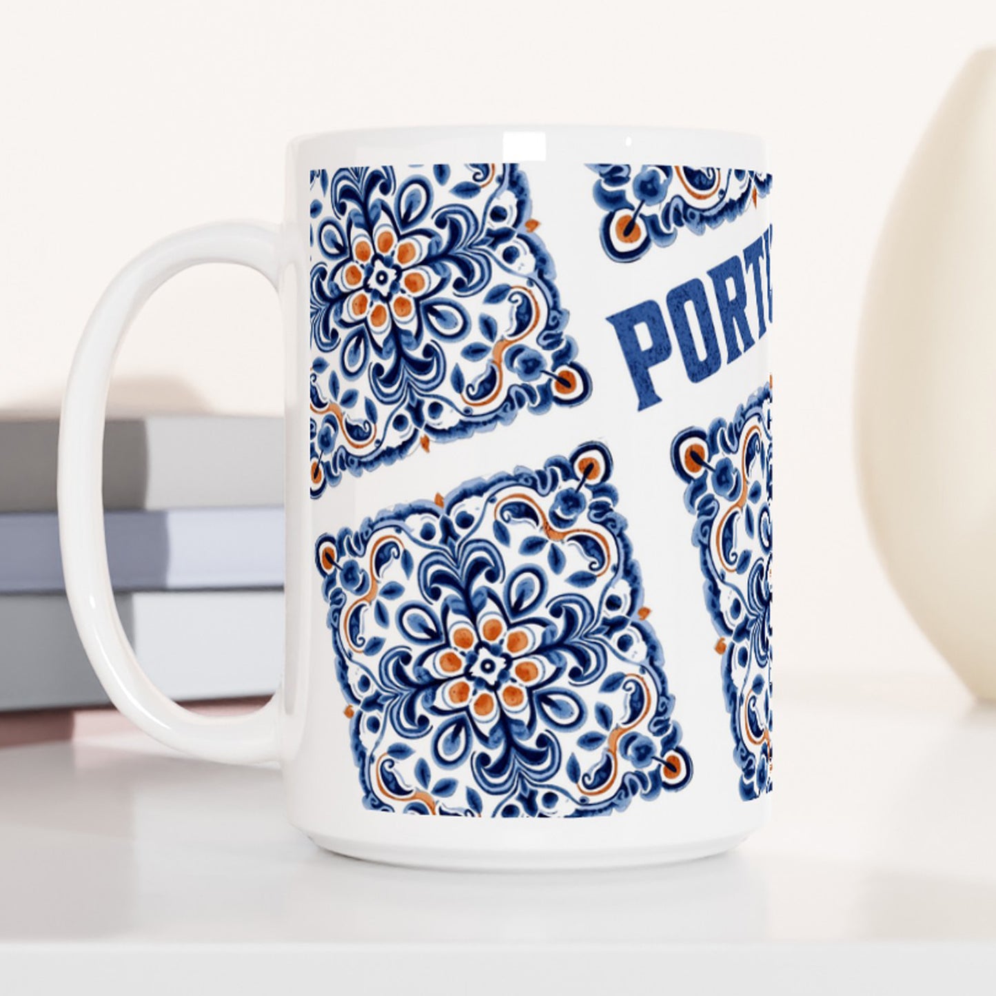 Portuguese Tiles Design Mug - White 15oz Ceramic Mug