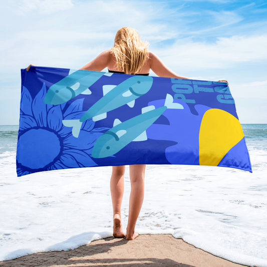 Portuguese Design Towel Beach - Portugal with Sardines