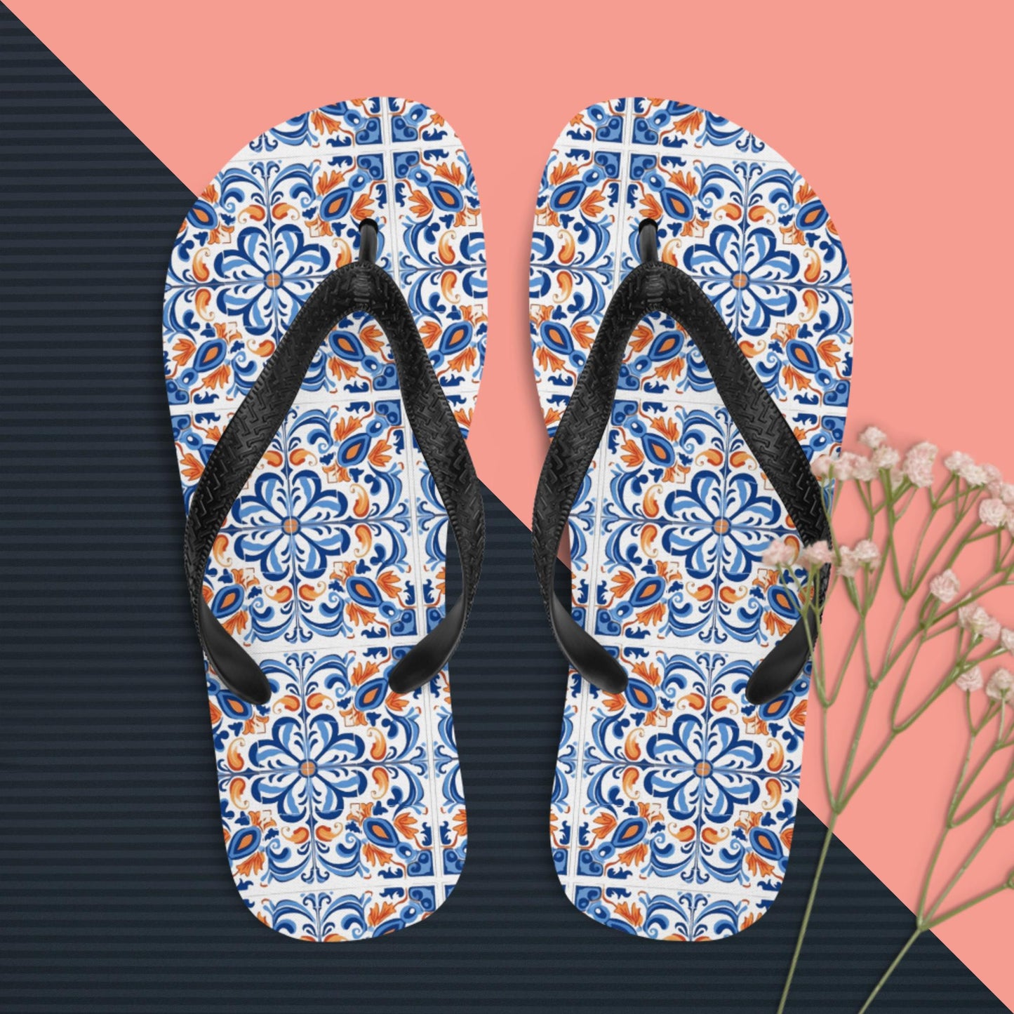 Portuguese Tiles Design - Flip-Flops