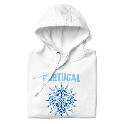 Portugal Sun Design with Portuguese Tiles & Coordinates - Unisex Hoodie