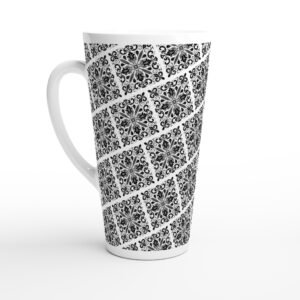 Contemporany Portuguese Tiles Design Mug - White Latte 17oz Ceramic Mug