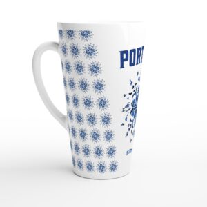 Contemporany Portuguese Tiles Design Mug - Sun Design- Blue  - White Latte 17oz Ceramic Mug